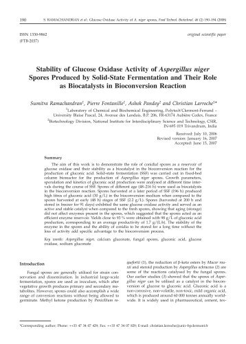 Stability of Glucose Oxidase Activity of Aspergillus niger Spores ...