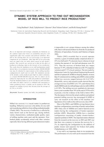 DYNAMIC SYSTEM APPROACH TO FIND OUT ... - Pustaka Deptan