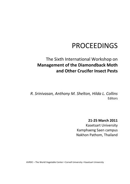 Management of the Diamondback Moth and Other Crucifer Insect ...