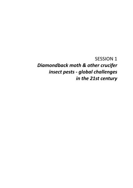 Management of the Diamondback Moth and Other Crucifer Insect ...
