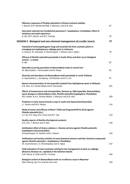 Management of the Diamondback Moth and Other Crucifer Insect ...