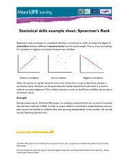 Statistical skills example sheet: Spearman's Rank - Moors for the ...