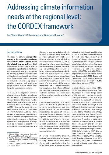 Addressing climate information needs at the regional level ... - WMO