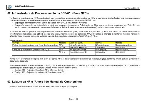 Nota Técnica 2012/004 - Secretaria de Estado da Tributação