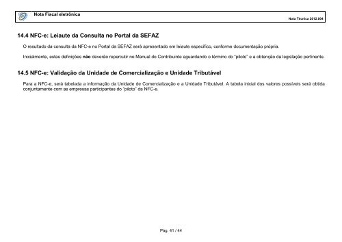 Nota Técnica 2012/004 - Secretaria de Estado da Tributação