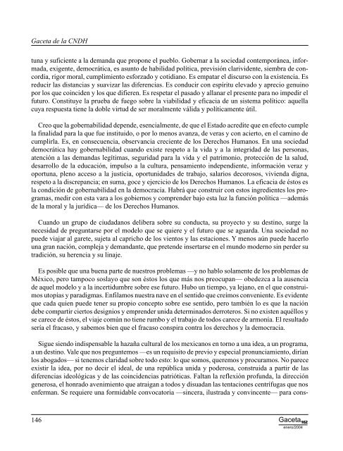 Gaceta NÂ° 162 - ComisiÃ³n Nacional de los Derechos Humanos