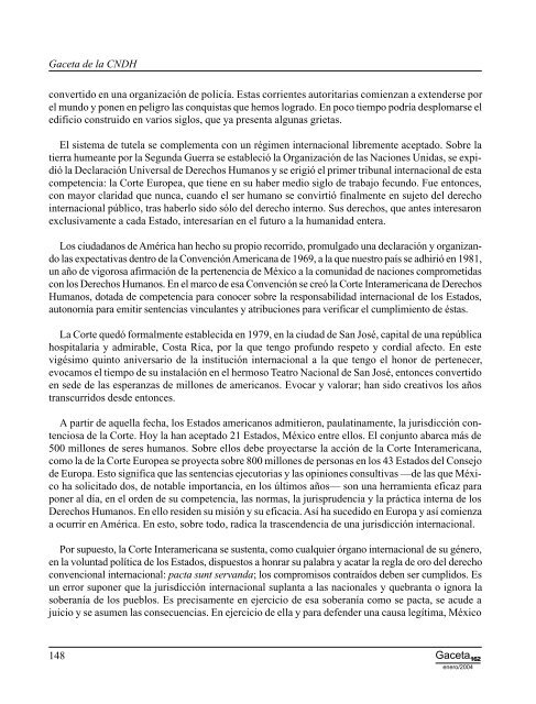 Gaceta NÂ° 162 - ComisiÃ³n Nacional de los Derechos Humanos