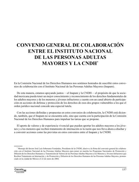 Gaceta NÂ° 162 - ComisiÃ³n Nacional de los Derechos Humanos