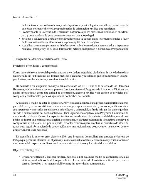 Gaceta NÂ° 162 - ComisiÃ³n Nacional de los Derechos Humanos