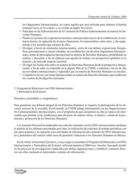 Gaceta NÂ° 162 - ComisiÃ³n Nacional de los Derechos Humanos