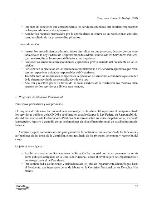 Gaceta NÂ° 162 - ComisiÃ³n Nacional de los Derechos Humanos