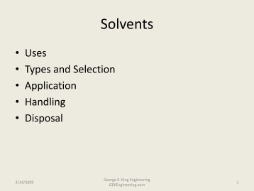 Solvents - George E King Petroleum Engineering Oil and Gas ...