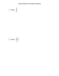 Class Practice on Complex Fractions