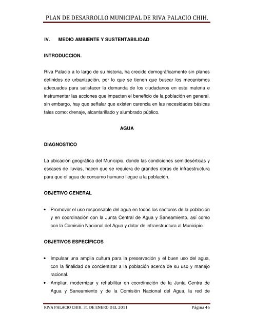 plan de desarrollo municipal de riva palacio chih. - Gobierno del ...