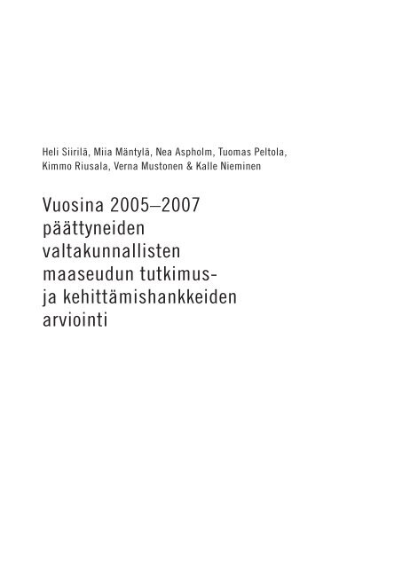 Julkaisu 2_2009 - Maaseutupolitiikka