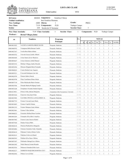 LISTA DE CLASE