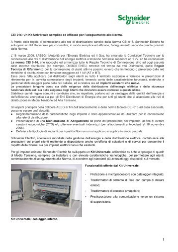 CEI-016 - Kit Universale per Impianti esistenti - Schneider Electric