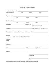 Birth Certificate Request Form