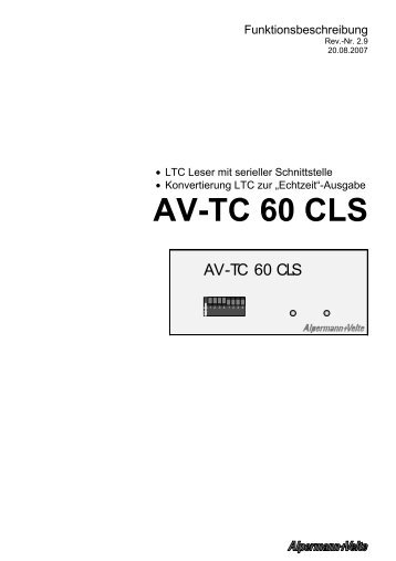 AV-TC 60 CLS - Alpermann+Velte