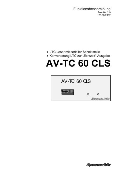 AV-TC 60 CLS - Alpermann+Velte