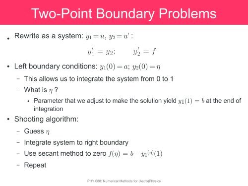 ODEs arise in many physics problems Classifications: As with the ...