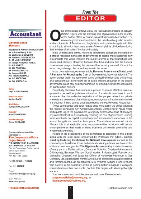 The Nigerian Accountant 2012 October/December Edition