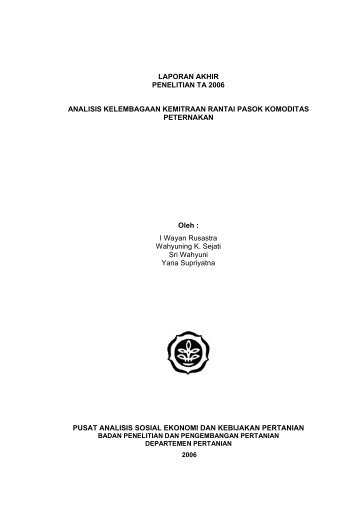 Analisis Kelembagaan Kemitraan Rantai Pasok Komoditas ...