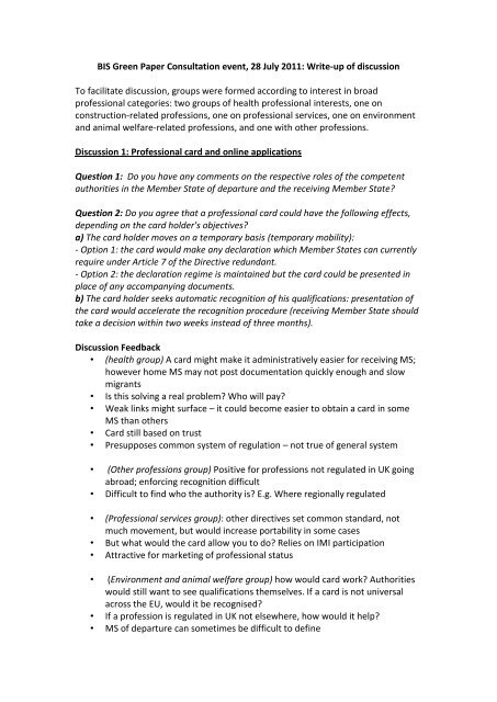 Main Green Paper questions for discussion - ukipg