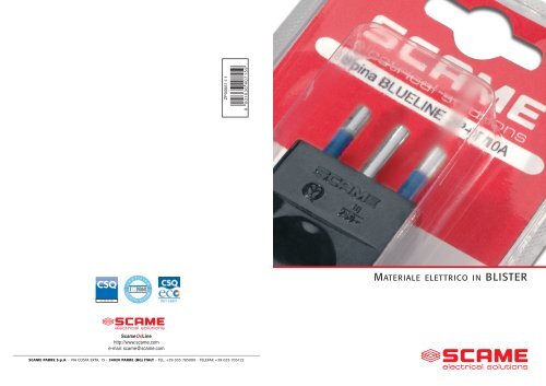MATERIALE ELETTRICO IN BLISTER - Scame Parre S.p.A.
