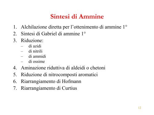 Sintesi di Ammine - ITIS E. Divini