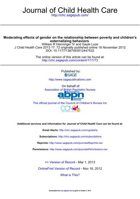 Moderating effects of gender on the relationship between poverty ...
