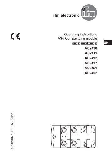 Operating instructions AS-i CompactLine module ... - Ifm electronic