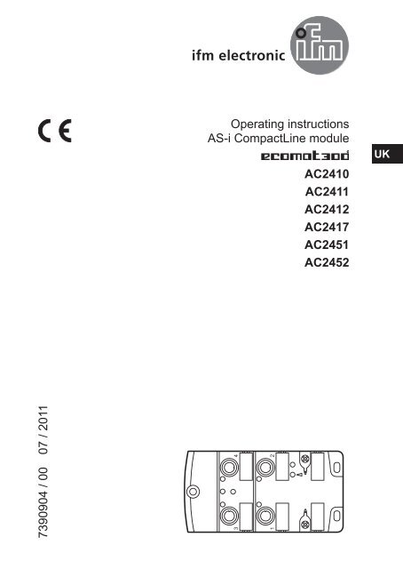 Operating instructions AS-i CompactLine module ... - Ifm electronic