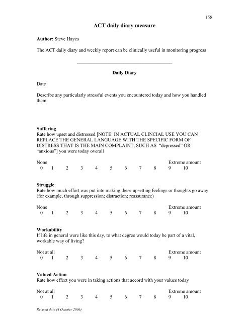 ACT daily diary measure15