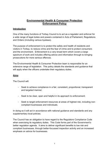 Enforcement Policy - Torbay Council