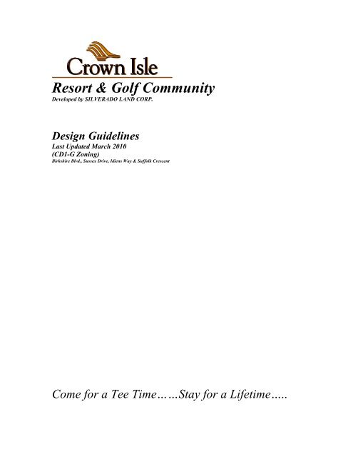 Community Design Guidelines CD1-G - Crown Isle Resort and Golf ...