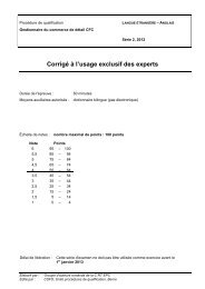 Corrigé à l'usage exclusif des experts - Sec Suisse