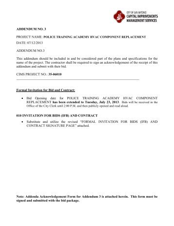 ADDENDUM NO. 3 DATE: 07/12/2013 ADDENDUM NO.3 This ...