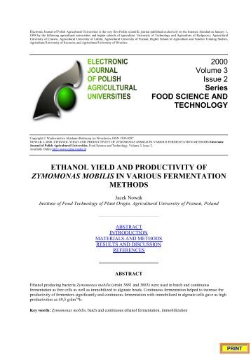 Electronic Journal of Polish Agricultural Universities