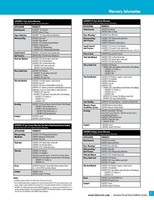 to view this brochure from Laticrete International Inc. - NFMT