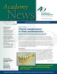 Clinical complications in fixed prosthodontics - Academy of ...