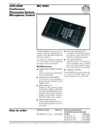 Microphone Control How to order CDS 4000 Conference Discussion ...