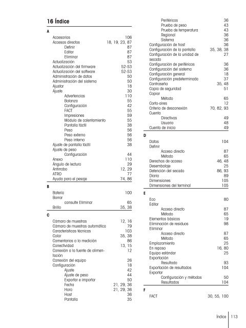 Instrucciones de manejo Analizador de humedad Excellence Plus ...