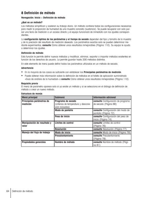 Instrucciones de manejo Analizador de humedad Excellence Plus ...