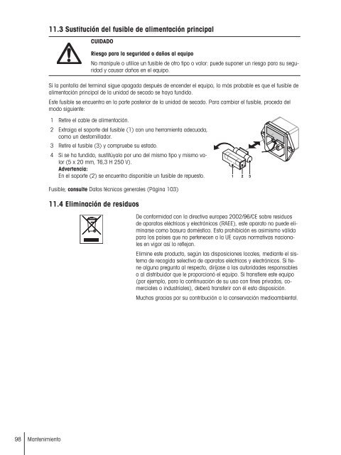 Instrucciones de manejo Analizador de humedad Excellence Plus ...