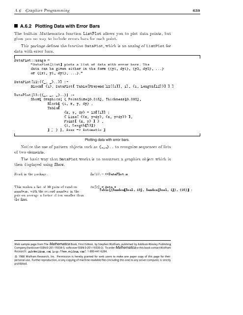 A.6.2 Plotting Data with Error Bars - Wolfram Research