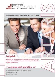 Unternehmensplanspiel ARTARIS AG - Management Innovation