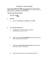 Worksheet 23 - Common Ion Effect The weak acid, nitrous acid ...