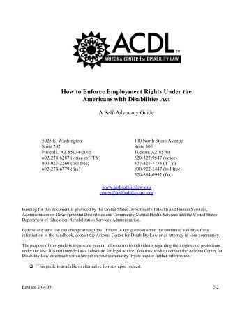 How to Enforce Employment Rights Under the Americans with ...