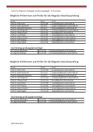 Liste aller Prüfungsberechtigten - Institut für Allgemeine Pädagogik ...